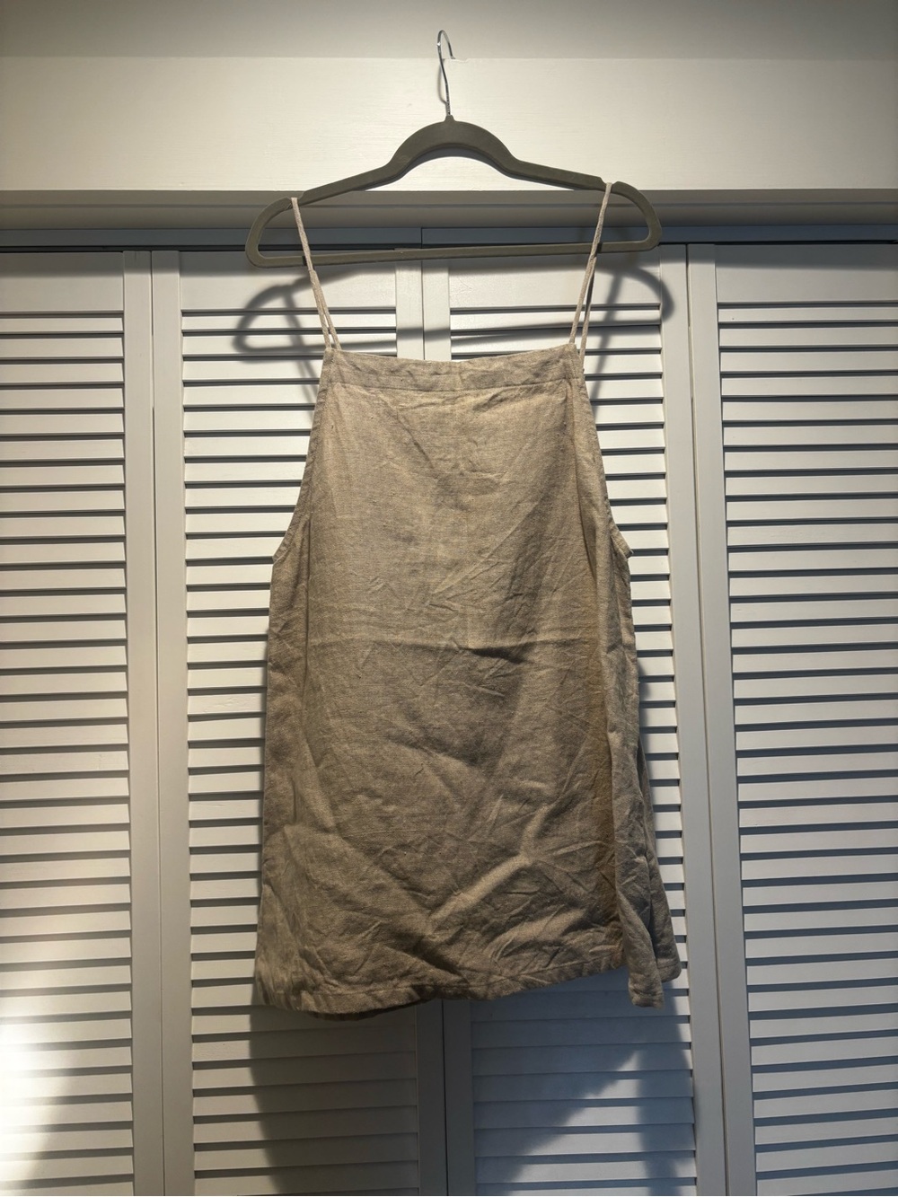 Maurie + Eve Beige Linen Spaghetti-Strap Mini Dress - Women's
